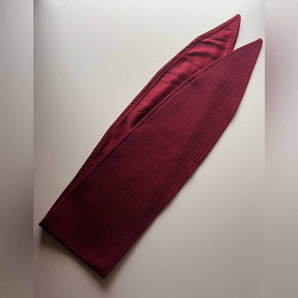 Red Textured Knit Satin Lined Merlot Head Band